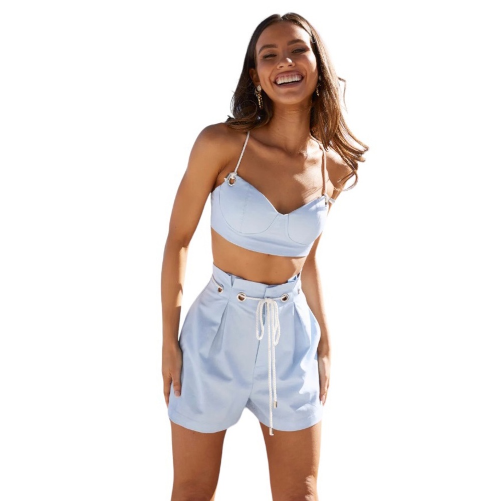 Hello Molly Shorts Women’s 8 US Dusty Blue A-Line Tailored Silhouette Of Yours